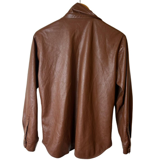 Anine Bing Hutton Shirt Faux Vegan Leather Button-Down Jacket Size S - Picture 9 of 11